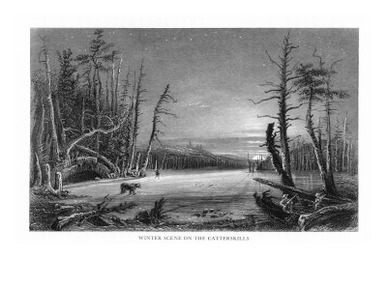 Catskill Mountains, New York, Winter Scene above the Kaaterskill Falls